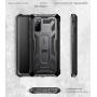 Poetic Spartan Series Designed for Samsung Galaxy S20 Case, Full-Body Rugged Dual-Layer Metallic Color Accent Premium Leather Texture Shockproof Protective Cover with Kickstand, Metallic Gun Metal