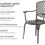 Kinger Home Patio Outdoor Dining Metal Chairs, Set of 2, Cast Aluminum, Lattice Weave Design - Brown