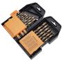 Amazon Basics Titanium Drill Bit Set - 29-Piece, M35 High Speed Steel HSS, for Steel, Alloy and Other Hard Metals