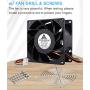 GDSTIME 80mm x 38mm 8038 PWM High Speed Dual Ball Bearing DC 12V 80mm Cooling Fan