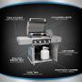 Kenmore Elite PG-40415S0LC-AM 4 Burner Outdoor Patio Gas BBQ Grill, Metallic Gun Metal