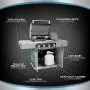Kenmore Elite PG-40415S0LC-AM 4 Burner Outdoor Patio Gas BBQ Grill, Metallic Gun Metal Kenmore Elite PG-40415S0LC-AM 4 Burner Outdoor Patio Gas BBQ Grill, Metallic Gun Metal