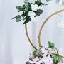 Efavormart 24'' | 16'' Gold Double Metal Hoop Wedding Centerpiece, Flower Stand