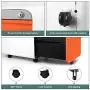 Dprodo 3 Drawers Mobile File Cabinet with Lock, Metal Filing Cabinet for Legal & Letter Size, Locking File Cabinet for Home & Office Full-Extension Drawers, Orange