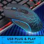 Gaming Keyboard and Mouse Combo, K1 LED Rainbow Backlit Keyboard with 104 Key Computer PC Gaming Keyboard for PC/Laptop
