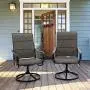 PHI VILLA Patio Swivel Dining Chair Set of 2, Metal Chairs for Kitchen Garden, with Textilene Padded Sling Fabric PHI VILLA Patio Swivel Dining Chair Set of 2, Metal Chairs for Kitchen Garden, with Textilene Padded Sling Fabric