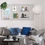Pulatree Grid Photo Wall, Wire Wall Grid Panel for Photo Hanging Display Metal Grid Wall Decor Organizer Mesh Panels Display Wall Storage 37.4 x 17.7 inch - Black