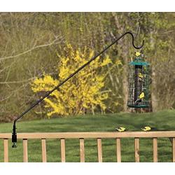 Ashman Black Deck Hook 37 Inches Length 1/2 Inch Diameter, Made of Premium Metal, Super Strong, Ideal for Bird Feeders, Plant Hangers, Hanging Baskets, Humming Bird Feeders attaches to Deck Railing