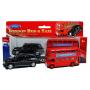London Double Decker Red Bus and Black Taxi Mini Models (Pull Back & Go Action) Made of Die Cast Metal and Plastic Parts by Diecast models