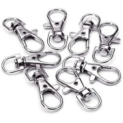 Bonayuanda Pack of 30 Metal Swivel Clasps Lanyard Snap Hook Lobster Claw Clasp Jewelry Findings