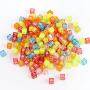 AIEX 1200 Pieces 6 Colors Letter Beads 6 x 6mm Acrylic Alphabet Letter Beads with 2 Roll Crystal Elastic String Cord for DIY Jewelry Bracelet Necklace Making
