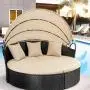 Homall Patio Furniture Outdoor Daybed with Retractable Canopy Wicker Furniture Sectional Seating with Washable Cushions for Patio Backyard Porch Pool Round Daybed Separated Seating (Beige) Homall Patio Furniture Outdoor Daybed with Retractable Canopy Wicker Furniture Sectional Seating with Washable Cushions for Patio Backyard Porch Pool Round Daybed Separated Seating (Beige)