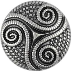 Bezelry 8 Pieces Roped Celtic Triple Spiral Gray Silver Color Metal Shank Blazer Button. 25mm (1 inch)