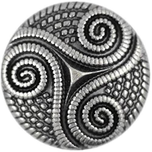 Bezelry 8 Pieces Roped Celtic Triple Spiral Gray Silver Color Metal Shank Blazer Button. 25mm (1 inch)
