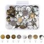 Bestgle 80 Sets 17mm Jeans Button Replacement Kit Metal Tack Button Snap Button for Denims, Jeans, Jackets with Plastic Storage Box, 8 Styles