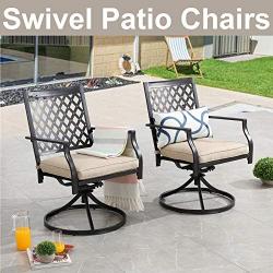 Patio Festival Swivel Patio Chairs Dining Chair Metal Frame Bistro Set Outdoor Furniture for Garden Backyard Club Set of 2