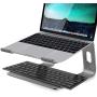 Soundance Laptop Stand, Aluminum Computer Riser, Ergonomic Laptops Elevator for Desk, Metal Holder Compatible with 10 to 15.6 Inches Notebook Computer, Grey