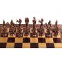 GiftHome Egypt Pharaoh Antique Copper Figures Metal Chess Set for Adults Handmade Pieces and Natural Solid Wooden Chess Board with Pearl Design Around Board and Storage Inside King 3.4inc