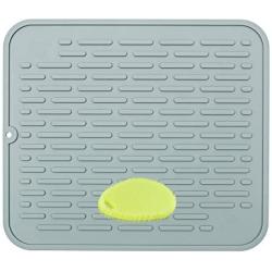 XL Premium Silicone Dish Drying Mat & Counter Protector with BONUS Scrubby | Hygienic | Stable Wide Ridges | Easy To Wipe Clean & Dishwasher Safe | Heat Resistant up to 450º 17.8 x 15.8’’