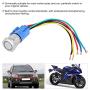 Push Button Switch,12V Blue LED 0.7in Metal Push Button ON/OFF Switch Accessory Part for Auto Motorcycle