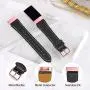 Hotodeal Leather Band Compatible Charge 3, Classic Replacement Genuine Leather Bands Metal Connectors Women Men Small Large Size Silver, Rose Gold, Black