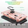iPhone XR Case with HD Screen Protector, Gritup 360 Degree Rotating Metal Ring Holder Kickstand Armor Anti-Scratch Bracket Cover Case for Apple iPhone XR 6.1 inch inch Rose Gold