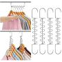 AMKUFO 4 Pack Space Saving Hangers Magic Hangers Metal Clothes Hangers Organizer Cascading Hangers Gain 80% More Space