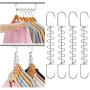 AMKUFO 4 Pack Space Saving Hangers Magic Hangers Metal Clothes Hangers Organizer Cascading Hangers Gain 80% More Space