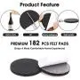 Felt Furniture Pads -182 Pcs Furniture Pads Self Adhesive, Cuttable Felt Chair Pads, Anti Scratch Floor Protectors for Furniture Feet Chair Legs, Furniture Felt Pads for Hardwoods Floors, Black Felt Furniture Pads -182 Pcs Furniture Pads Self Adhesive, Cuttable Felt Chair Pads, Anti Scratch Floor Protectors for Furniture Feet Chair Legs, Furniture Felt Pads for Hardwoods Floors, Black