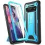 YOUMAKER Kickstand Case for Galaxy S10 Plus, Built-in Screen Protector Work with Fingerprint ID Full Body Heavy Duty Protection Shockproof Cover for Samsung Galaxy S10+ Plus 6.4 inch - Blue