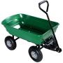 COLIBROX 650LB Green Garden Cart Dump Wagon Trailer Lawn Wheels Rolling Storage Wagon Carrier Barrow Air Tires Heavy Duty