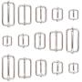 Swpeet 100 Pcs Metal Rectangle Adjuster Triglides Slides Buckle, Roller Pin Buckles Slider Strap Adjuster for Belt Bags DIY Accessories - 13mm / 15mm / 20mm / 25mm/ 35mm