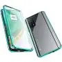 Jonwelsy Magnetic Adsorption Case for Xiaomi Mi 10T/mi 10T pro, 360 Degree Front and Back Clear Tempered Glass Flip Cover, Metal Bumper Frame for 10T (Green)