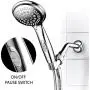 Dream Spa 1459 9-Setting High-Power Ultra-Luxury Handheld Shower Head with Patented ON/OFF Pause Switch and 5-7 foot Stretchable Stainless Steel Hose (Premium Chrome) Use as overhead or handshower Dream Spa 1459 9-Setting High-Power Ultra-Luxury Handheld Shower Head with Patented ON/OFF Pause Switch and 5-7 foot Stretchable Stainless Steel Hose (Premium Chrome) Use as overhead or handshower