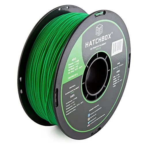 HATCHBOX ABS 3D Printer Filament, Dimensional Accuracy +/- 0.3 mm, 1 kg Spool, 1.75 mm, Green HATCHBOX ABS 3D Printer Filament, Dimensional Accuracy +/- 0.3 mm, 1 kg Spool, 1.75 mm, Green