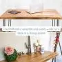 SLEEKFORM Folding Desk Lightweight Portable Wood Table 47''x 24'' | Small Wooden Foldable Workstation for Study Writing Computer PC Laptop | Industrial Rustic & Metal Hairpin Legs | No Assembly Required