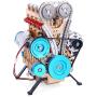 HMANE All Metal Car Inline Four Cylinder Engine Model Mini Assemble Engine Kit Education Toy for Adult