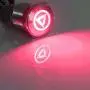 ESUPPORT 12V Car Vehicle Red LED Light Emergency Hazard Warning Push Button Metal Toggle Switch 16mm