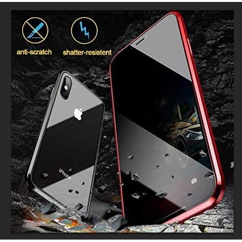 Anti Peeping Magnetic Case for iPhone 7plus/8plus, Privacy Case with Clear Double Sided TempeDark Green Glass [Magnet Absorption Metal Bumper Frame] 360°Protection for iPhone 7plus/8plus-Green