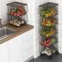 BENOSS Metal Wire Basket with Wheels and Cover, Stackable Rolling Fruit Basket Storage Organizer with Casters, Utility Rack for Kitchen, Pantry, Bathroom, Laundry Room, Garage (5 Layer Baskets) BENOSS Metal Wire Basket with Wheels and Cover, Stackable Rolling Fruit Basket Storage Organizer with Casters, Utility Rack for Kitchen, Pantry, Bathroom, Laundry Room, Garage (5 Layer Baskets)