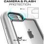 Ghostek Atomic Slim iPhone 8 Plus, iPhone 7 Plus Clear Case with Space Metal Bumper Heavy Duty Protection Wireless Charging Compatible for 2016 iPhone 7 Plus / 2017 iPhone 8 Plus (5.5 Inch) - (Red)