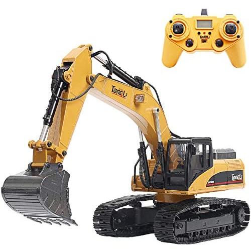 TongLi 1580 1:14 Scale All Metal RC Excavator Toy for Adults Remote Control Digger Construction Trucks 2.4Ghz Powerful Upgraded V4 with New Motherboard
