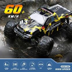 DEERC Brushless RC Cars 300E 60KM/H High Speed Remote Control Car 4WD 1:18 Scale Monster Truck for Kids Adults, All Terrain Off Road Truck with Extra Shell 2 Battery,40+ Min Play Car Gifts for Boys…