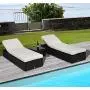 Outsunny 3-Piece Rattan Wicker Patio Chaise Lounge Set with 5 Backrest Angles, Thick Cushions, & Matching Table, Coffee Outsunny 3-Piece Rattan Wicker Patio Chaise Lounge Set with 5 Backrest Angles, Thick Cushions, & Matching Table, Coffee