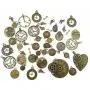 Kinteshun Clocks and Watches Dial Face Movement Charm Alloy Multistyle Steampunk Pendant Connector for DIY Jewelry Making Accessaries(100 Gram,Antique Bronze)