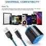 USB Type C Charger Compatible for Moto Z3 Play/G6/G6 Plus/G7/G8 Play Power/Z4/Z2 Force/Z2 Play/X4/Z/Z Droid/Z Force Droid,AndHot 2 Port USB Adapter Wall Charger with 6FT USB C Fast Charging Cable Cord
