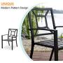 PHI VILLA Metal Patio Dining Chairs Set of 4 Pack with Armrest for Kitchen,Backyard,Balcony - Black Outdoor Furniture