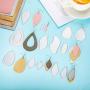 12 Pieces Teardrop Earring Cutting Dies Metal Earring Die Cuts Molds and 6 Pieces Faux Leather Sheets for DIY Earring Making Crafts Supplies