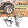 RC Car Bumper, CNC Metal RC Car Front Rear Bumper with Spare Tire Carrier for Axial SCX10 SCX10 II Replacement Parts