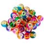 RUBYCA Mix Rainbow Gradient Murano Glass Beads European Charm Bracelet Spacer DIY Silver Color 30pcs